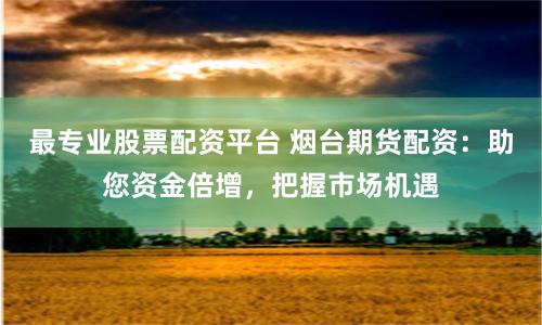 最专业股票配资平台 烟台期货配资：助您资金倍增，把握市场机遇